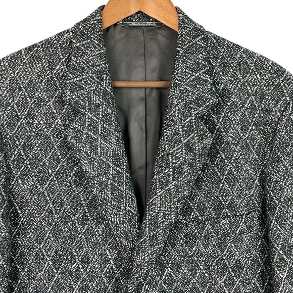 Lubiam Sportcoat Blazer Italian Tweed Wool Blend Gray Mens Sz 50L Martini Carl - Picture 3 of 7